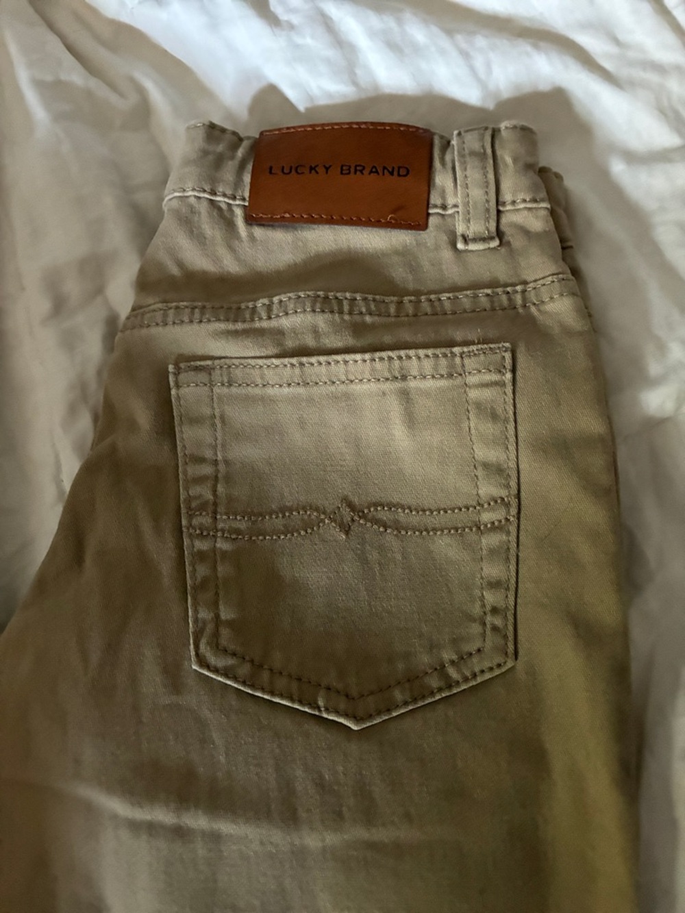 Lucky Brand Boys Tan Slim Stretch Khakis